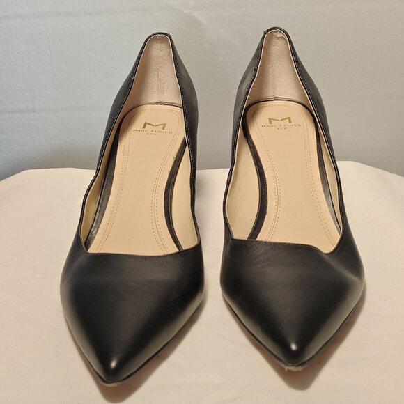 Marc Fisher Womens Zala Leather Pointed Toe Pumps Black 8 - Picture 1 of 3